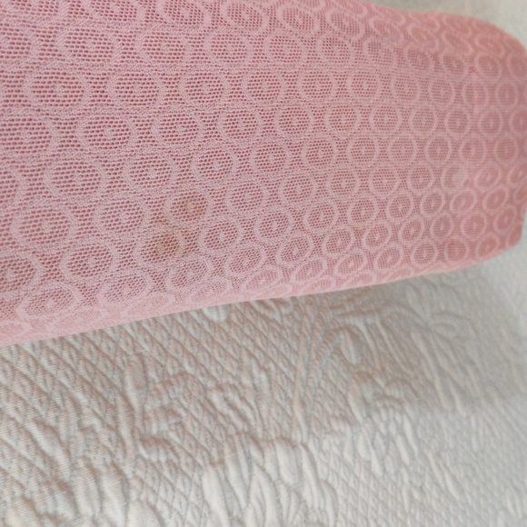 Vintage 1940s Sheer Lace Pink Evening Party Dress With Rhinestone Buttons - Picture 11 of 15